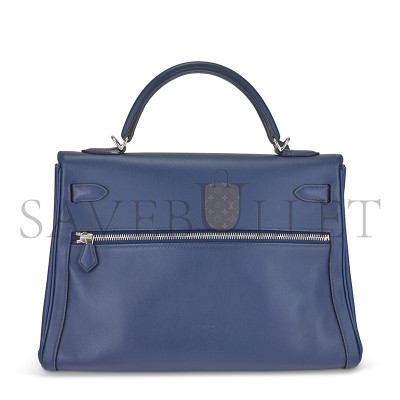 HERMÈS A BLEU DE MALTE SWIFT LEATHER KELLY LAKIS 32 WITH PALLADIUM HARDWARE (32*23*10cm) 